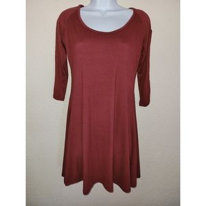 Cute soft maroon skater dress
